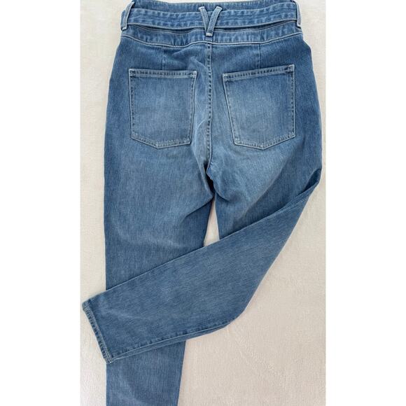 Veronia Beard Logan Slim Straight Extra High Rise Jeans Tie Waist Denim 27 4 - Picture 3 of 10